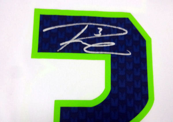 Signed Russell Wilson Jersey - Blue Nike Elite Size 44 RW Holo