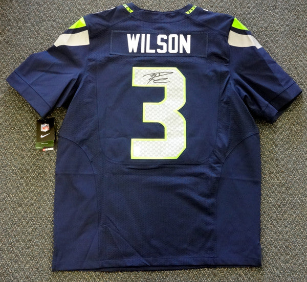 Russell Wilson Autographed Seattle Seahawks Nike Elite Authentic Blue –  Russell Wilson Direct