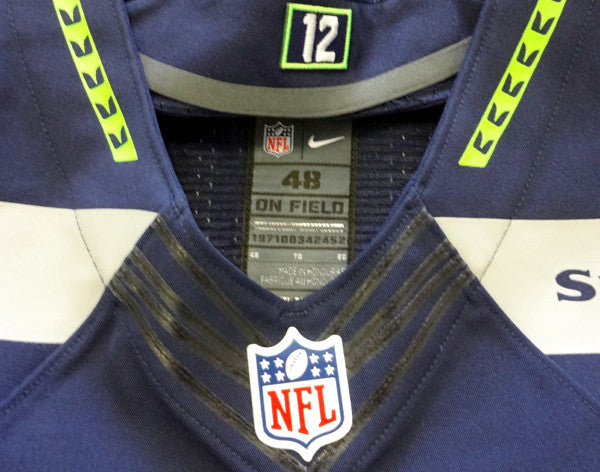 Seattle Seahawks Russell Wilson Autographed Blue Nike Elite Jersey Size 52  RW Holo Stock #60977 - Mill Creek Sports