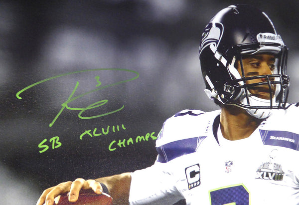 Russell Wilson Autographed Seattle Seahawks 16x20 Photo Framed