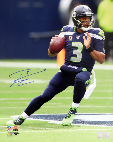 Russell Wilson Signed Seattle Seahawks 16” x 20” Color Rush Photo - Beckett  COA