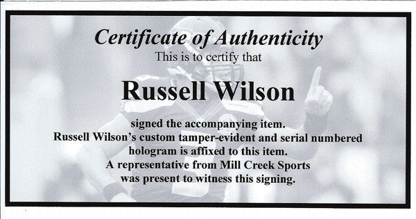 Seattle Seahawks Russell Wilson Autographed Blue Nike Elite Jersey Size 52  RW Holo Stock #60977 - Mill Creek Sports